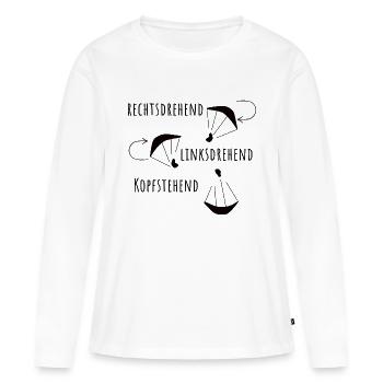 Acro Gleitschirmfliegen Schwarz - Frauen Premium Bio Langarmshirt - Weiß - Vorne - Julia (174cm)