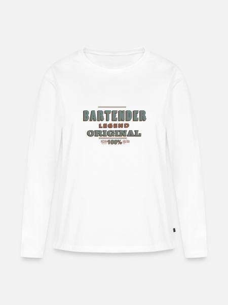 Bartender - Frauen Premium Bio Langarmshirt - Weiß