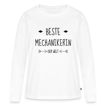 mécanique / mécanicien / mécano / garage - T-shirt manches longues Premium bio Femme - blanc - Devant - Julia (174cm)