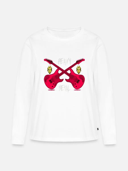 HEAVY METAL! - Frauen Premium Bio Langarmshirt - Weiß