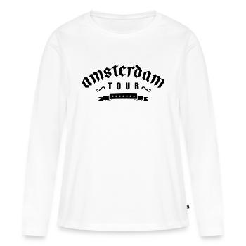 amsterdam tour - Frauen Premium Bio Langarmshirt - Weiß - Vorne - Julia (174cm)