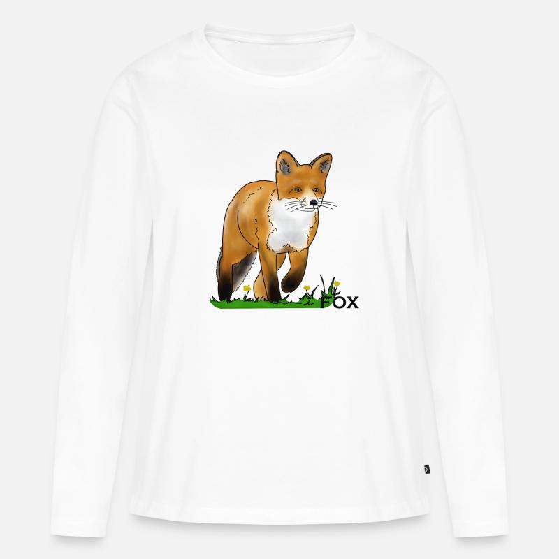 Fuchs - Frauen Premium Bio Langarmshirt - Weiß