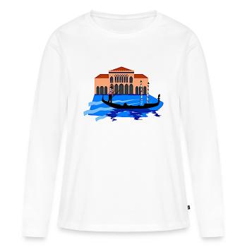 Venise - T-shirt manches longues Premium bio Femme - blanc - Devant - Julia (174cm)