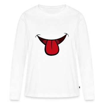 masque 2 - T-shirt manches longues Premium bio Femme - blanc - Devant - Julia (174cm)