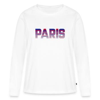 paris - T-shirt manches longues Premium bio Femme - blanc - Devant - Julia (174cm)