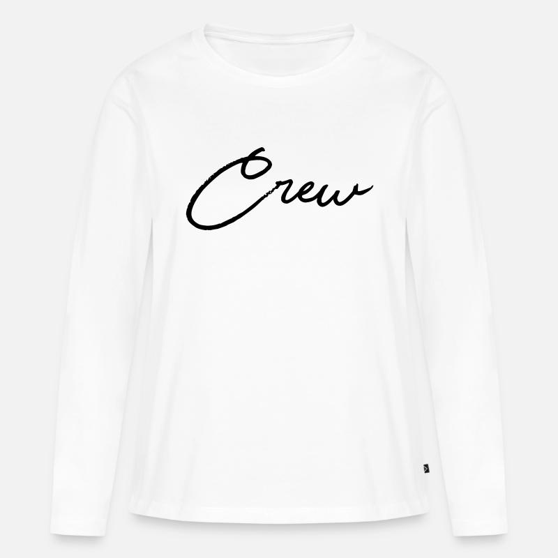 Crew - Frauen Premium Bio Langarmshirt - Weiß