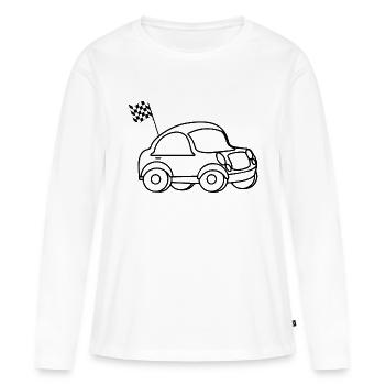 Voiture voiture - T-shirt manches longues Premium bio Femme - blanc - Devant - Julia (174cm)