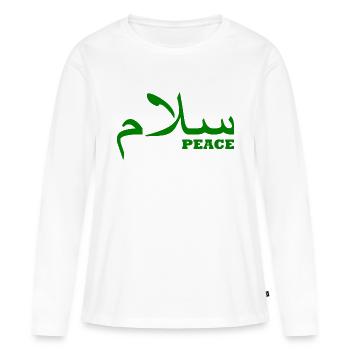 frieden - Frauen Premium Bio Langarmshirt - Weiß - Vorne - Julia (174cm)