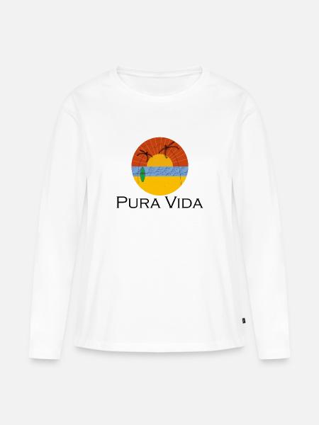 Pura Vida - Frauen Premium Bio Langarmshirt - Weiß