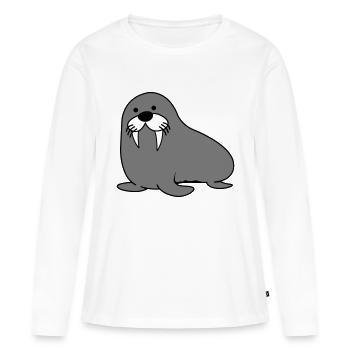 seehund - Frauen Premium Bio Langarmshirt - Weiß - Vorne - Julia (174cm)