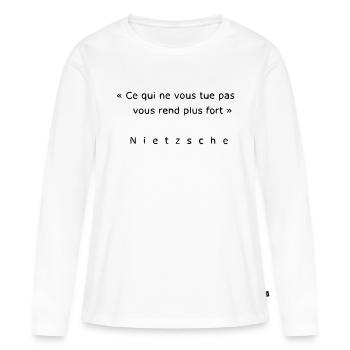 Nietzsche - T-shirt manches longues Premium bio Femme - blanc - Devant - Julia (174cm)