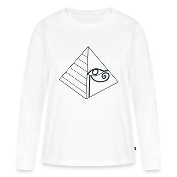 pyramid eye - Women's Premium Organic Long Sleeve Shirt - white - Front - Julia (174cm)