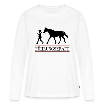 Führungskraft Pferd Reiterin Pferdesport - Frauen Premium Bio Langarmshirt - Weiß - Vorne - Julia (174cm)