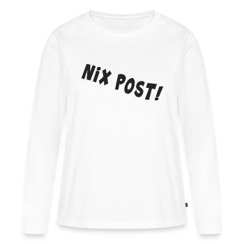 post postbote flaschenpost "nix post" - Frauen Premium Bio Langarmshirt - Weiß - Vorne - Julia (174cm)