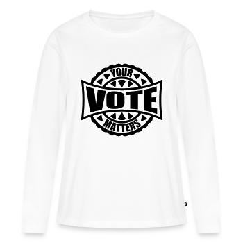 votre vote compte citation - T-shirt manches longues Premium bio Femme - blanc - Devant - Julia (174cm)