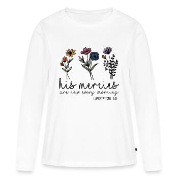 Église Religion Catholique Catholique Jésus-Christ - T-shirt manches longues Premium bio Femme - blanc - Devant - Julia (174cm)