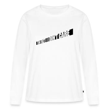 Je me fiche des faits - T-shirt manches longues Premium bio Femme - blanc - Devant - Julia (174cm)