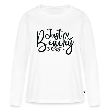 Juste Beachy - T-shirt manches longues Premium bio Femme - blanc - Devant - Julia (174cm)