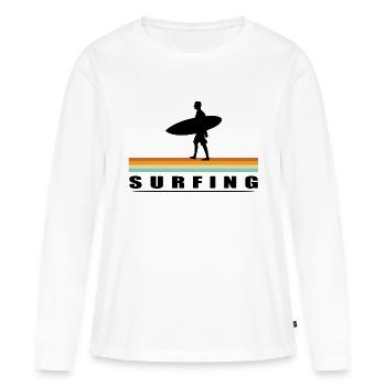 Planche de surf Surfer Sports nautiques - T-shirt manches longues Premium bio Femme - blanc - Devant - Julia (174cm)
