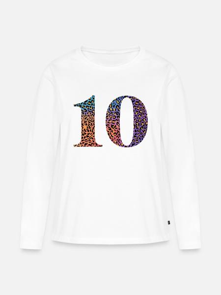 Leopard zum 10-jährigen Jubiläum - Frauen Premium Bio Langarmshirt - Weiß