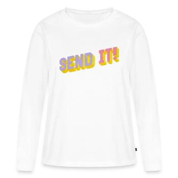 SEND IT! - Frauen Premium Bio Langarmshirt - Weiß - Vorne - Julia (174cm)