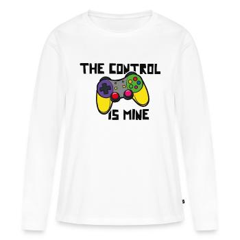 The control is mine - Women's Premium Organic Long Sleeve Shirt - white - Front - Julia (174cm)
