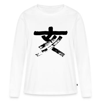 Eber/ Schwein (Japanisch) Tierkreiszeichen - Frauen Premium Bio Langarmshirt - Weiß - Vorne - Julia (174cm)