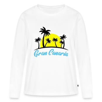 gran canaria - Frauen Premium Bio Langarmshirt - Weiß - Vorne - Julia (174cm)