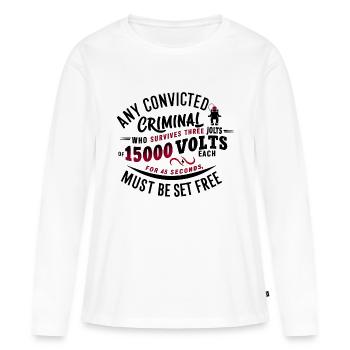 Justice électrique : liberté ou destin ? - T-shirt manches longues Premium bio Femme - blanc - Devant - Julia (174cm)