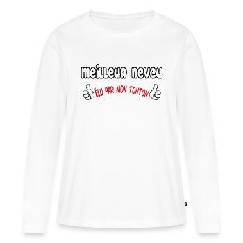 MEILLEUR Neveu - T-shirt manches longues Premium bio Femme - blanc - Devant - Julia (174cm)