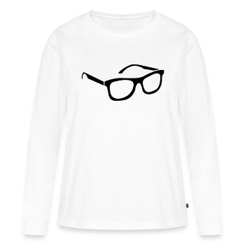 sonnenbrille - Frauen Premium Bio Langarmshirt - Weiß - Vorne - Julia (174cm)