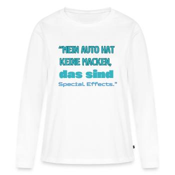« Effets spéciaux » - T-shirt manches longues Premium bio Femme - blanc - Devant - Julia (174cm)