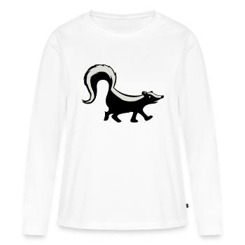 Mouffette - T-shirt manches longues Premium bio Femme - blanc - Devant - Julia (174cm)