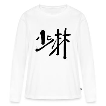 Shaolin (Chinois) - KUNGFU - T-shirt manches longues Premium bio Femme - blanc - Devant - Julia (174cm)