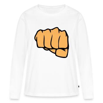 faust - Frauen Premium Bio Langarmshirt - Weiß - Vorne - Julia (174cm)