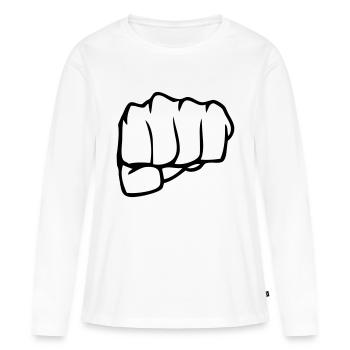 faust - Frauen Premium Bio Langarmshirt - Weiß - Vorne - Julia (174cm)