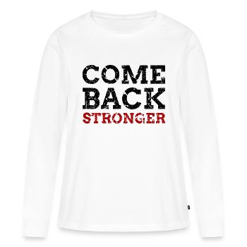 revenir plus fort - T-shirt manches longues Premium bio Femme - blanc - Devant - Julia (174cm)