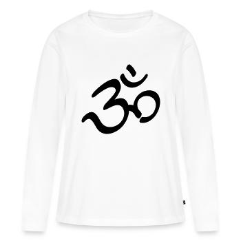 Om Symbol - Women's Premium Organic Long Sleeve Shirt - white - Front - Julia (174cm)