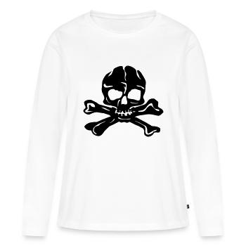 Skull - T-shirt manches longues Premium bio Femme - blanc - Devant - Julia (174cm)