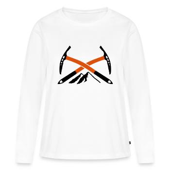 Bergsteiger - Frauen Premium Bio Langarmshirt - Weiß - Vorne - Julia (174cm)