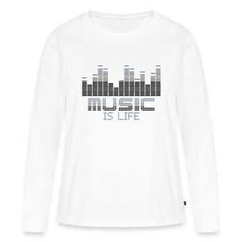 Musik ist Leben-Equalizer - Frauen Premium Bio Langarmshirt - Weiß - Vorne - Julia (174cm)