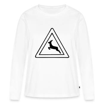 caution wild - Women's Premium Organic Long Sleeve Shirt - white - Front - Julia (174cm)