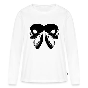 skulls - T-shirt manches longues Premium bio Femme - blanc - Devant - Julia (174cm)