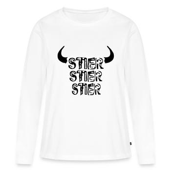 Taureau, taureau! - T-shirt manches longues Premium bio Femme - blanc - Devant - Julia (174cm)