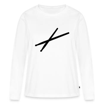 Drumsticks Schlagzeug - Frauen Premium Bio Langarmshirt - Weiß - Vorne - Julia (174cm)