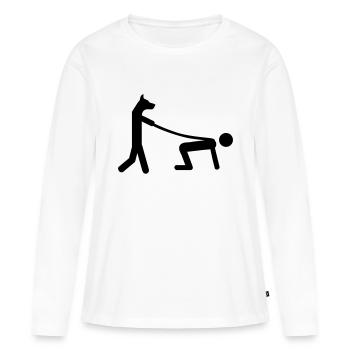 hund gassi - Frauen Premium Bio Langarmshirt - Weiß - Vorne - Julia (174cm)