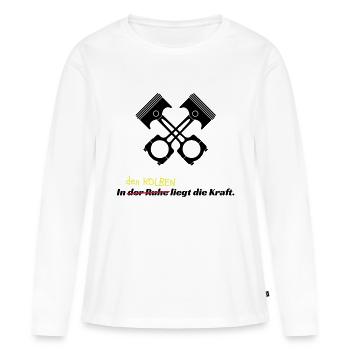 Motorsport Kolben Racing - Frauen Premium Bio Langarmshirt - Weiß - Vorne - Julia (174cm)