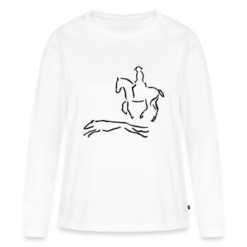 Reiter und Windhund - Frauen Premium Bio Langarmshirt - Weiß - Vorne - Julia (174cm)