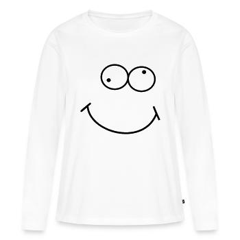 regard croisé - T-shirt manches longues Premium bio Femme - blanc - Devant - Julia (174cm)