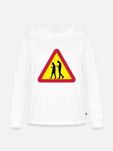 Smombie - Frauen Premium Bio Langarmshirt - Weiß
